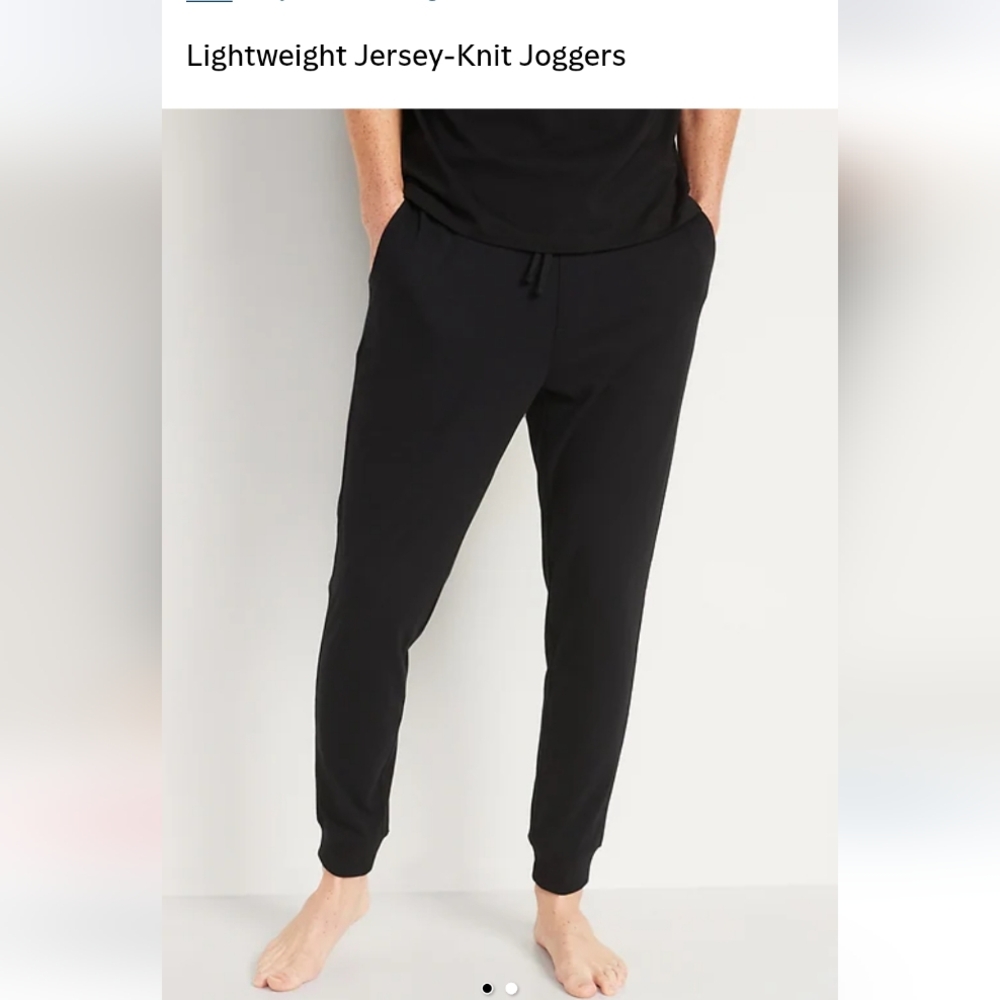 Black Jersey-Knit Joggers Waist is 18"